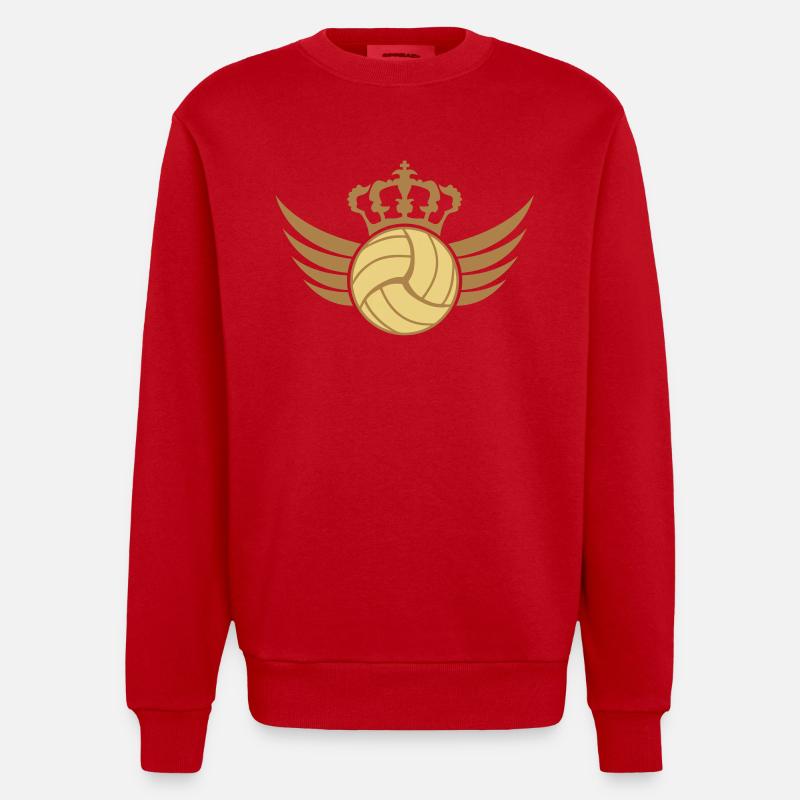 Volleyball Blazon Design - Sweat bio épais oversize fabriqué en UE - rouge