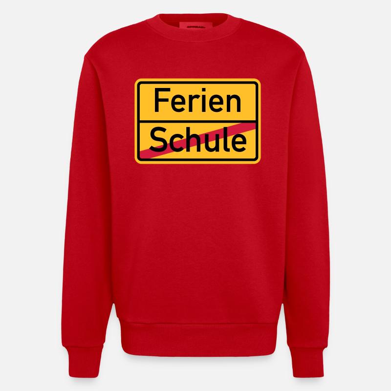 Ferien - Heavyweight Oversized Organic Crew Neck Made in EU - Rot