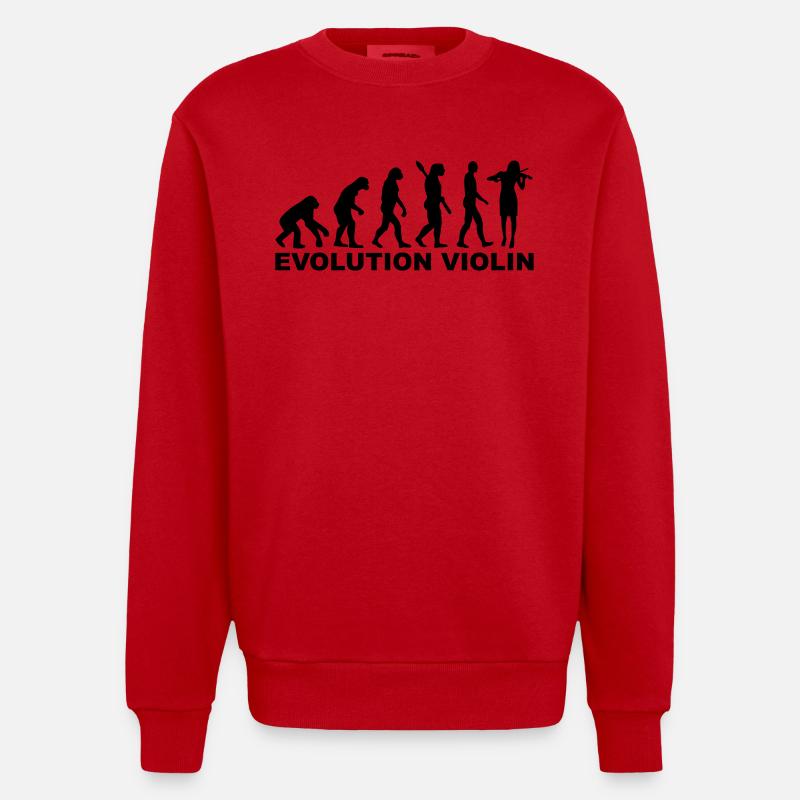 Evolution violin - Heavyweight Oversized Organic Crew Neck Made in EU - red