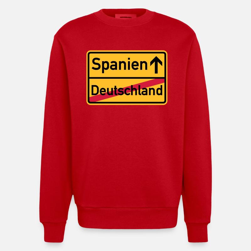 Spanien - Heavyweight Oversized Organic Crew Neck Made in EU - Rot