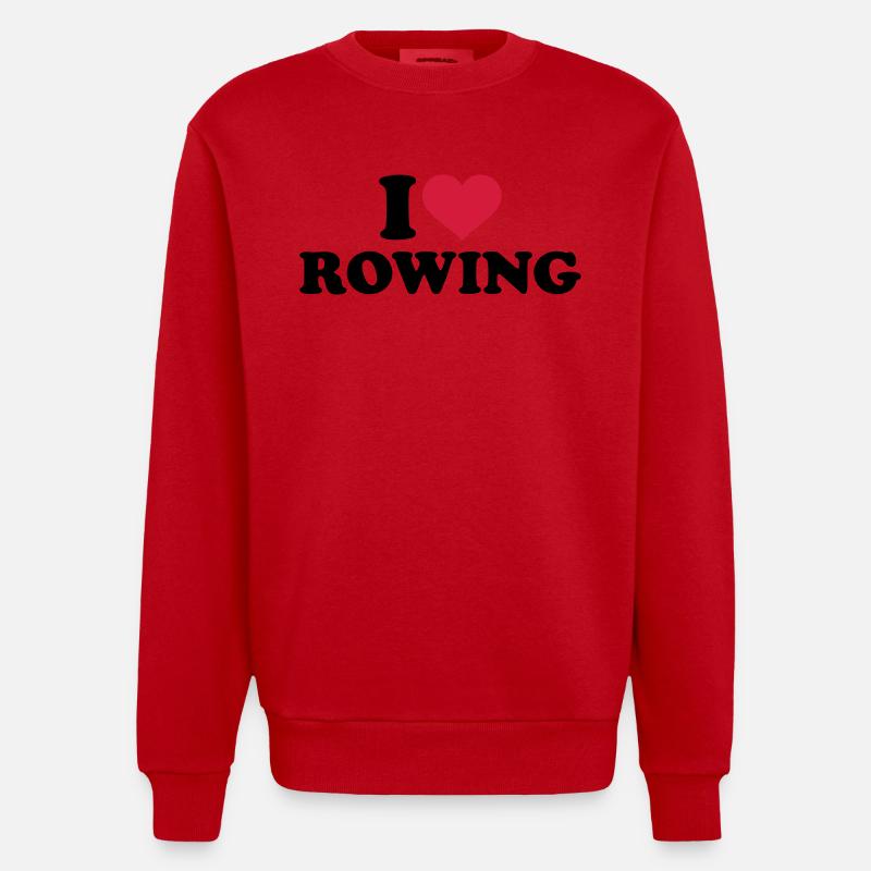 I love Rowing - Sweat bio épais oversize fabriqué en UE - rouge