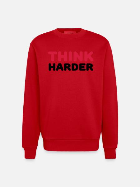 Think harder - Sweat bio épais oversize fabriqué en UE - rouge