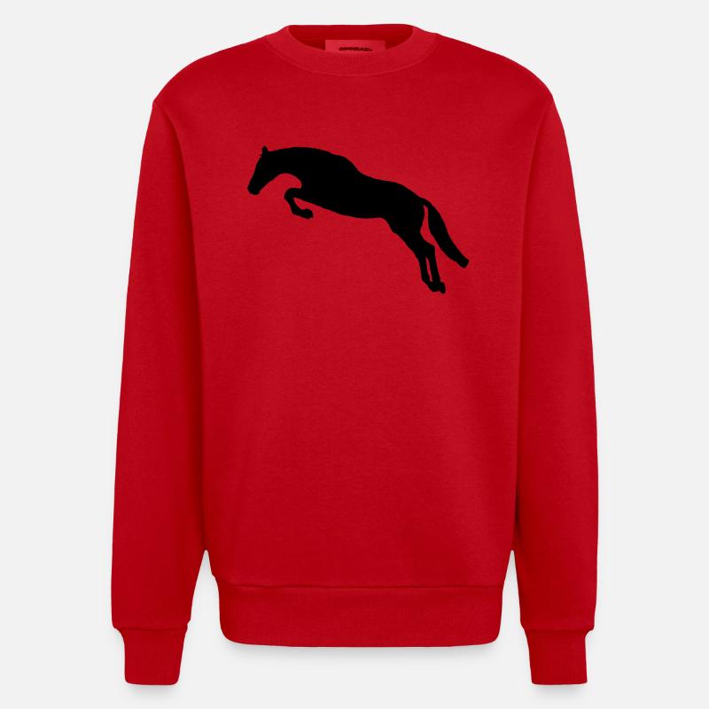 Springpferd 01 - Heavyweight Oversized Organic Crew Neck Made in EU - Rot