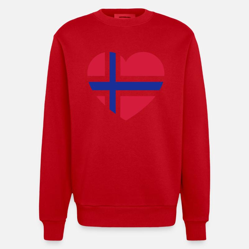 norvege - Sweat bio épais oversize fabriqué en UE - rouge