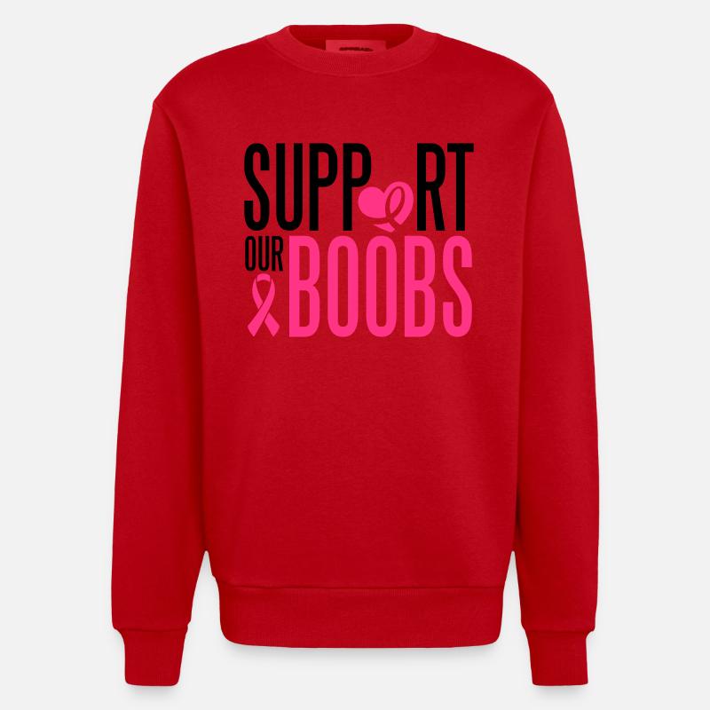 Support our boobs - Heavyweight Oversized Organic Crew Neck Made in EU - Rot