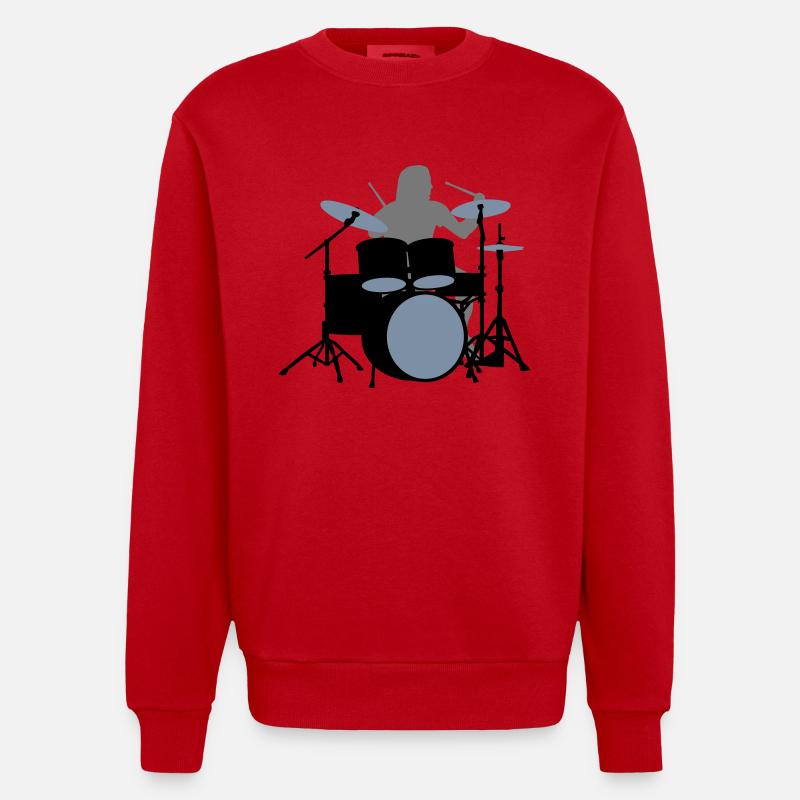 drummer_3c - Heavyweight Oversized Organic Crew Neck Made in EU - Rot