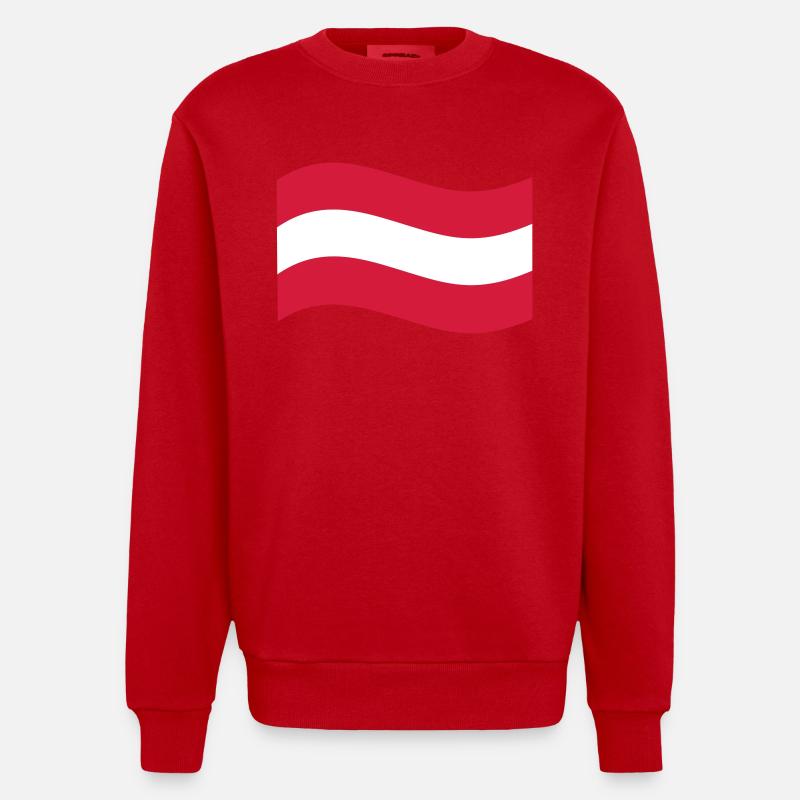Autriche - drapeau de l'Autriche - Sweat bio épais oversize fabriqué en UE - rouge