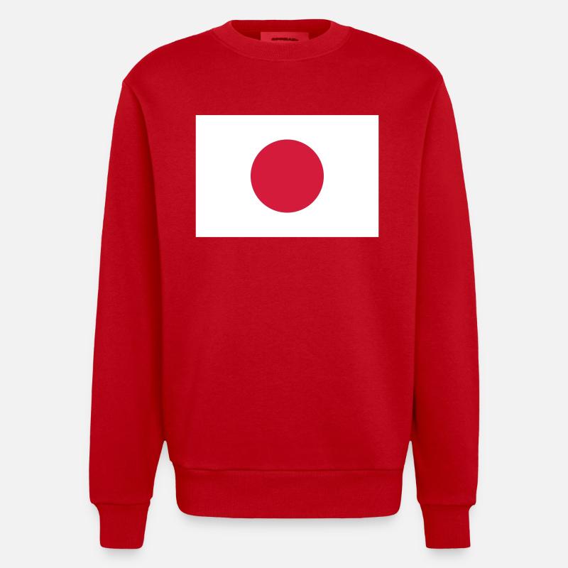 Drapeau national du Japon - Sweat bio épais oversize fabriqué en UE - rouge