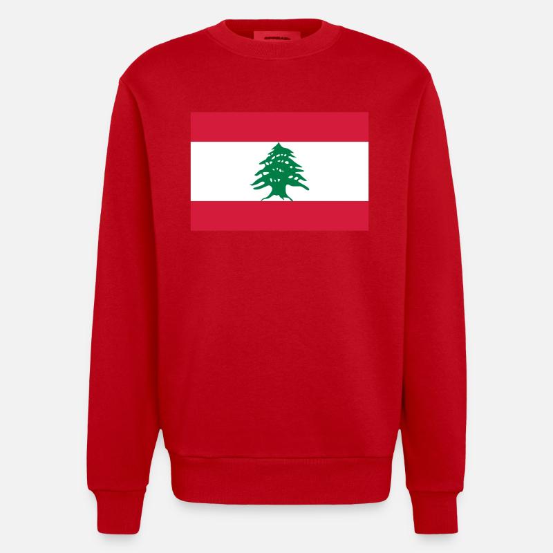 Drapeau national du Liban - Sweat bio épais oversize fabriqué en UE - rouge