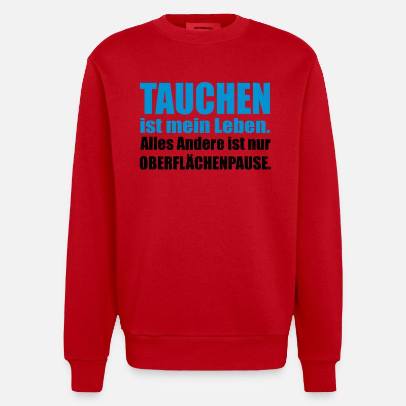 Tauchen - Heavyweight Oversized Organic Crew Neck Made in EU - Rot