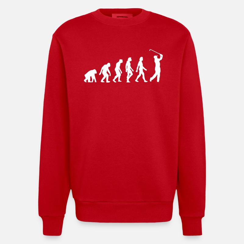 Die Evolution des Golfs - Heavyweight Oversized Organic Crew Neck Made in EU - Rot