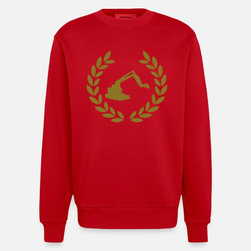 digger deluxe - Heavyweight Oversized Organic Crew Neck Made in EU - red