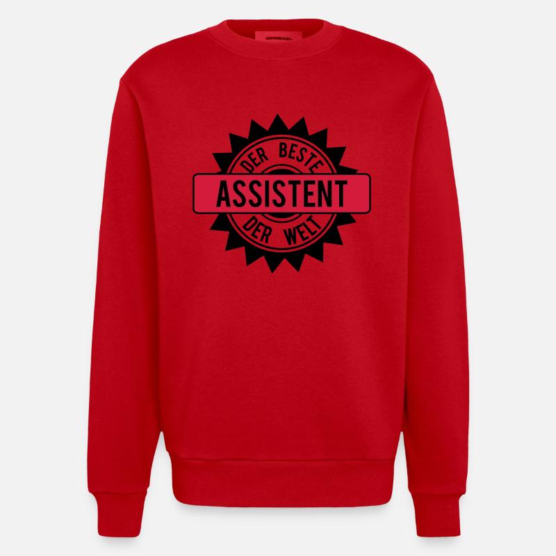 der beste assistent 2c - Heavyweight Oversized Organic Crew Neck Made in EU - Rot