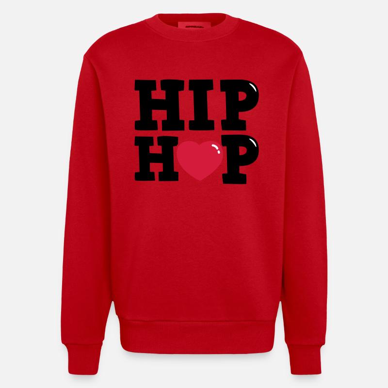 I heart Hip Hop - Sweat bio épais oversize fabriqué en UE - rouge