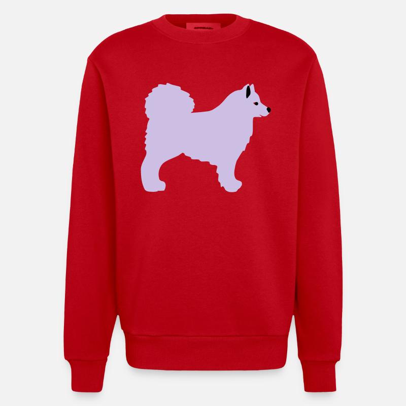 Samojede Vektor - Heavyweight Oversized Organic Crew Neck Made in EU - Rot