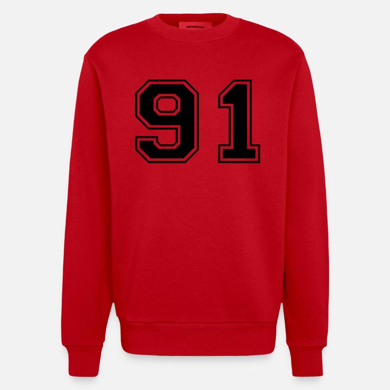 91 - Sweat bio épais oversize fabriqué en UE - rouge