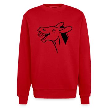 ass gapes - Heavyweight Oversized Organic Crew Neck Made in EU - red - Front - AI Model Female 172 light (172cm) & AI Model Male 178 light (178cm)