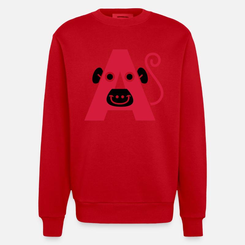 lettre d'un - Sweat bio épais oversize fabriqué en UE - rouge
