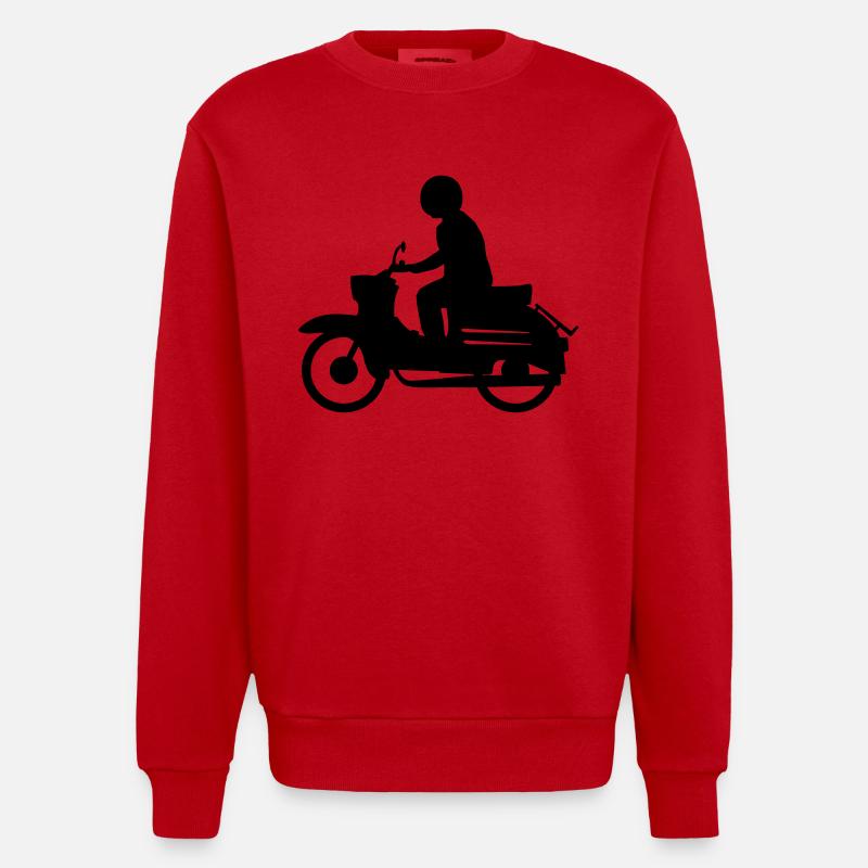 Fahrzeug - Simson Schwalbe - Heavyweight Oversized Organic Crew Neck Made in EU - Rot