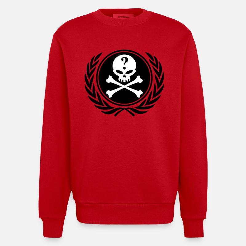 anonymous skull - Sweat bio épais oversize fabriqué en UE - rouge