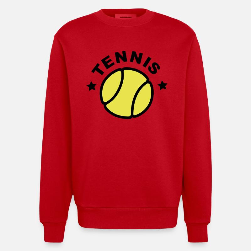 tennis - Heavyweight Oversized Organic Crew Neck Made in EU - Rot