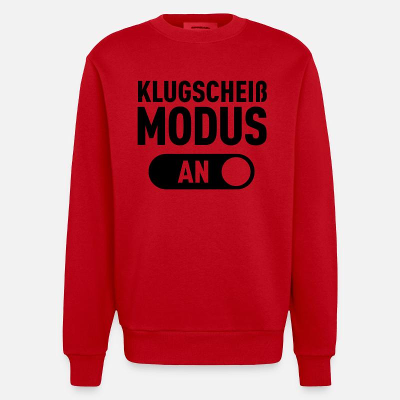 Klugscheiß Modus (An) - Heavyweight Oversized Organic Crew Neck Made in EU - Rot