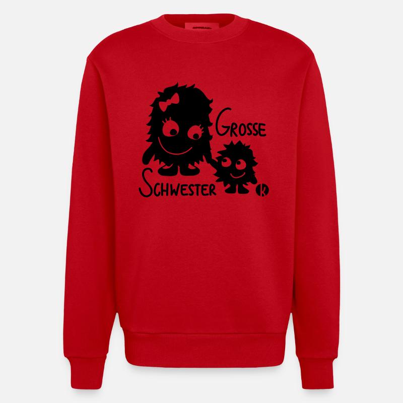 Große Schwester - Heavyweight Oversized Organic Crew Neck Made in EU - Rot