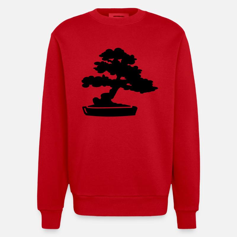 Bonsai Arbre - Sweat bio épais oversize fabriqué en UE - rouge