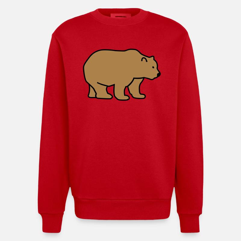 Bär - Heavyweight Oversized Organic Crew Neck Made in EU - Rot