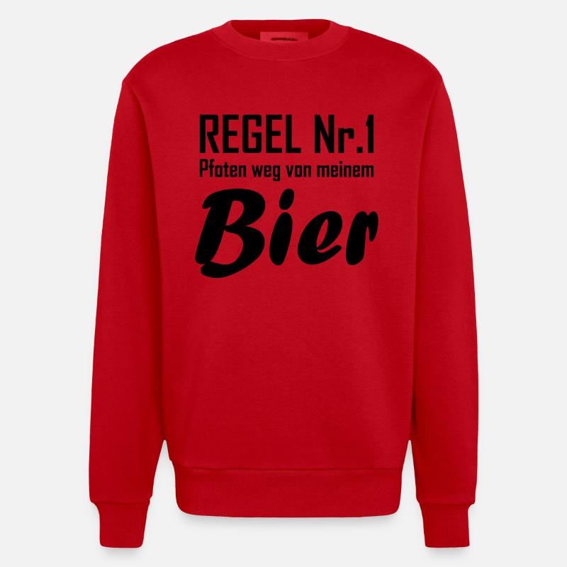 Regel Nr 1 bier - Heavyweight Oversized Organic Crew Neck Made in EU - Rot