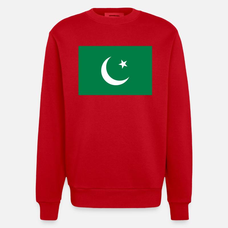 Pakistan flag / Drapeau Pakistan - Sweat bio épais oversize fabriqué en UE - rouge