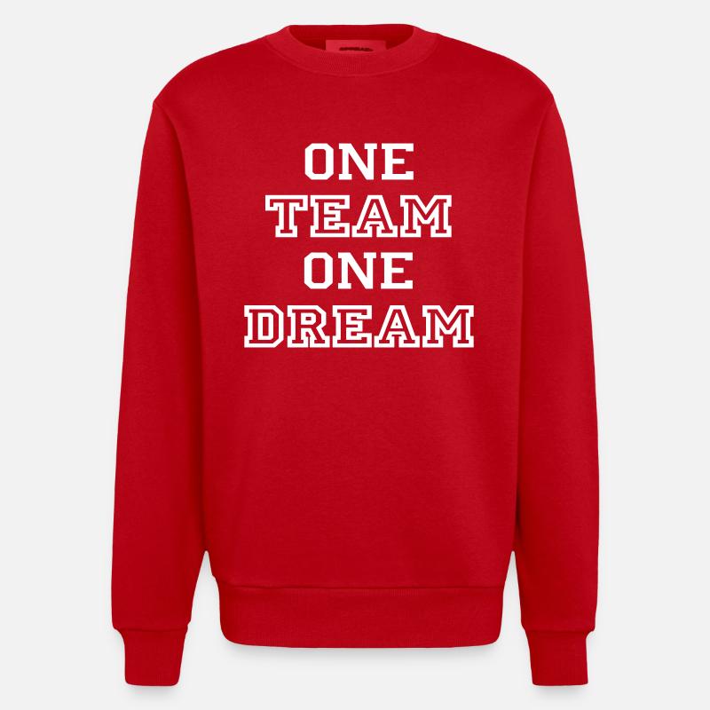 Une équipe, un rêve - Sweat bio épais oversize fabriqué en UE - rouge