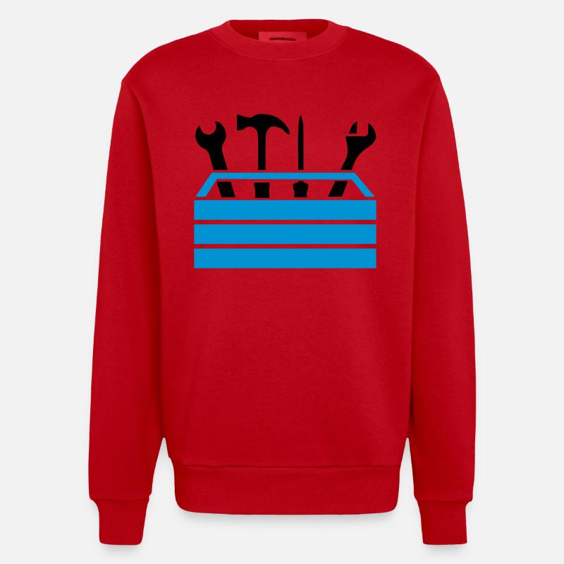 Boîte à outils de l’atelier - Sweat bio épais oversize fabriqué en UE - rouge