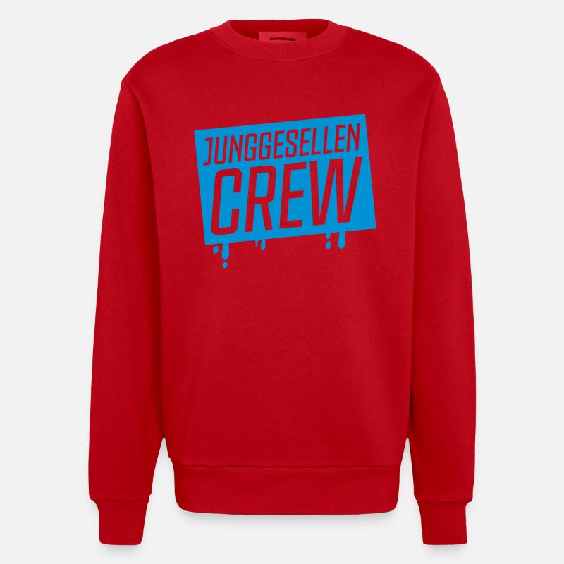 junggesellen crew - Heavyweight Oversized Organic Crew Neck Made in EU - Rot