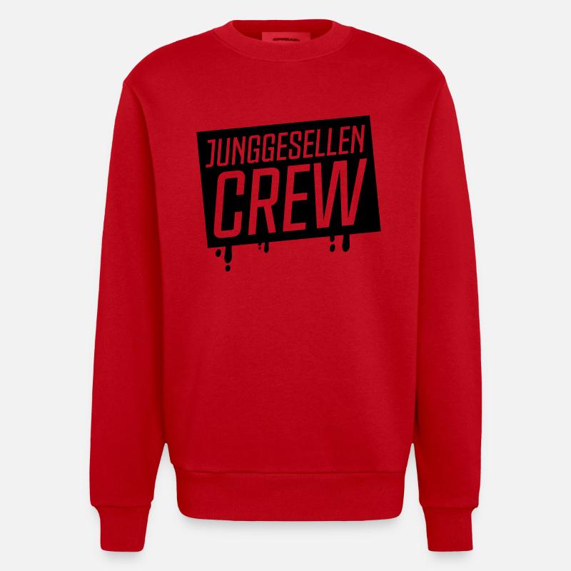 junggesellen crew - Heavyweight Oversized Organic Crew Neck Made in EU - Rot