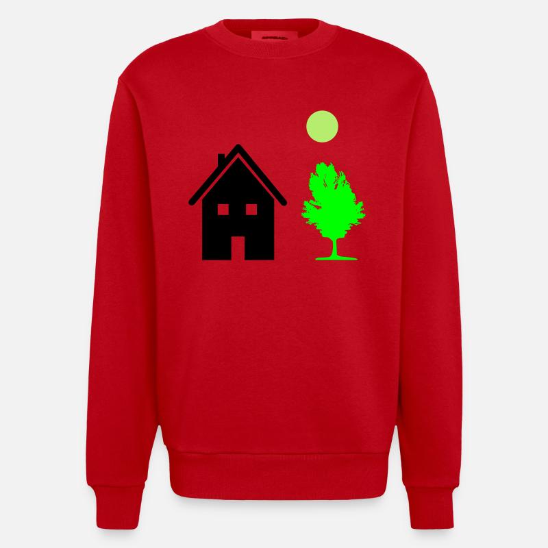 haus baum - Heavyweight Oversized Organic Crew Neck Made in EU - Rot