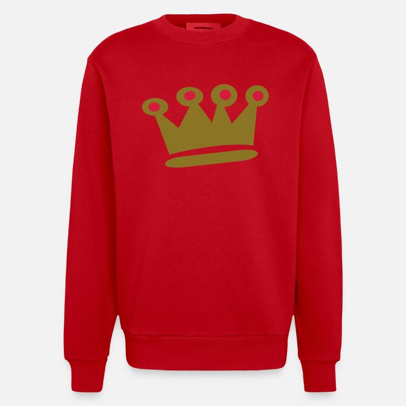 Krone mit Rubinen - Heavyweight Oversized Organic Crew Neck Made in EU - Rot