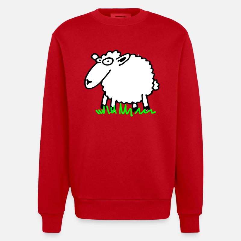 schaf_grundmodell - Heavyweight Oversized Organic Crew Neck Made in EU - red