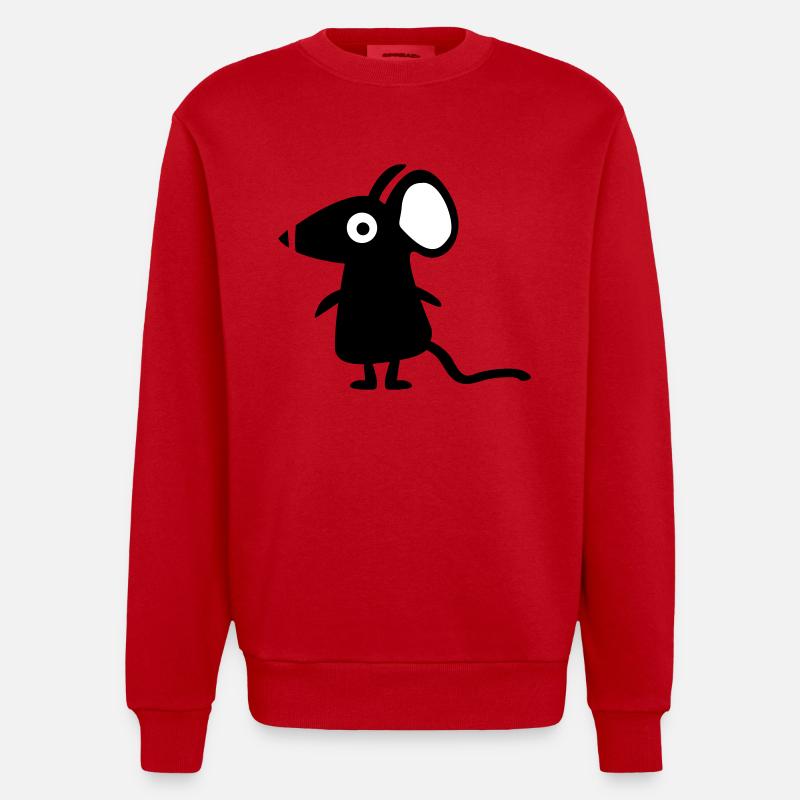 little mouse - Heavyweight Oversized Organic Crew Neck Made in EU - red