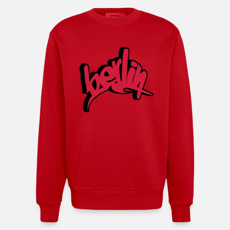 Berlin - Sweat bio épais oversize fabriqué en UE - rouge
