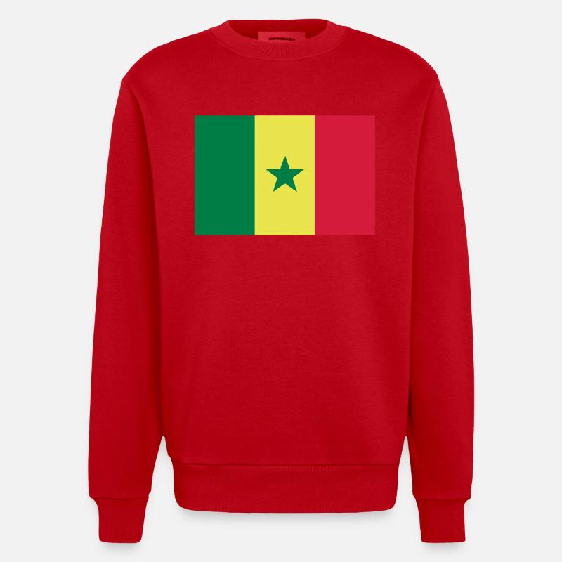 drapeau Sénégal - Senegal flag - Sweat bio épais oversize fabriqué en UE - rouge