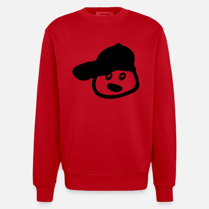 Garçon dans le chapeau - Sweat bio épais oversize fabriqué en UE - rouge