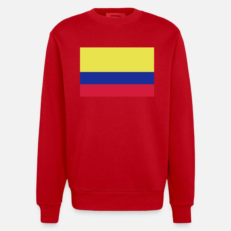 drapeau_colombie - Sweat bio épais oversize fabriqué en UE - rouge