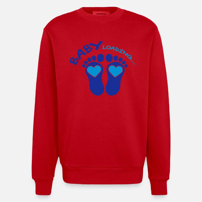 Baby Loading Blue - Sweat bio épais oversize fabriqué en UE - rouge