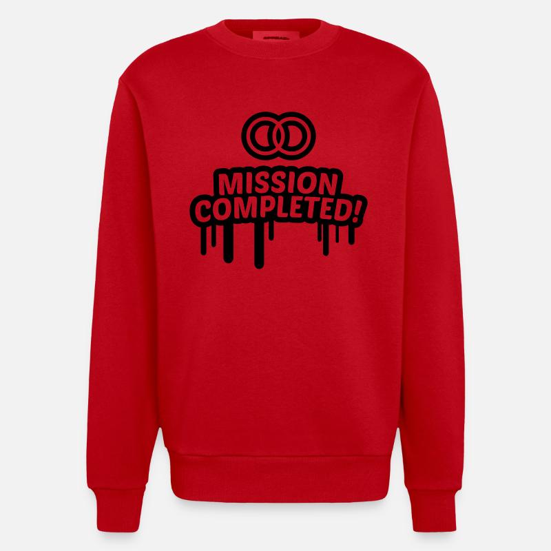 Mission mariage atteint 1,3 c. - Sweat bio épais oversize fabriqué en UE - rouge
