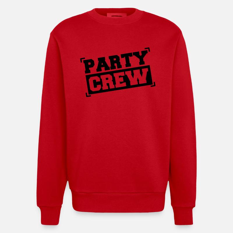 party_crew01 - Sweat bio épais oversize fabriqué en UE - rouge