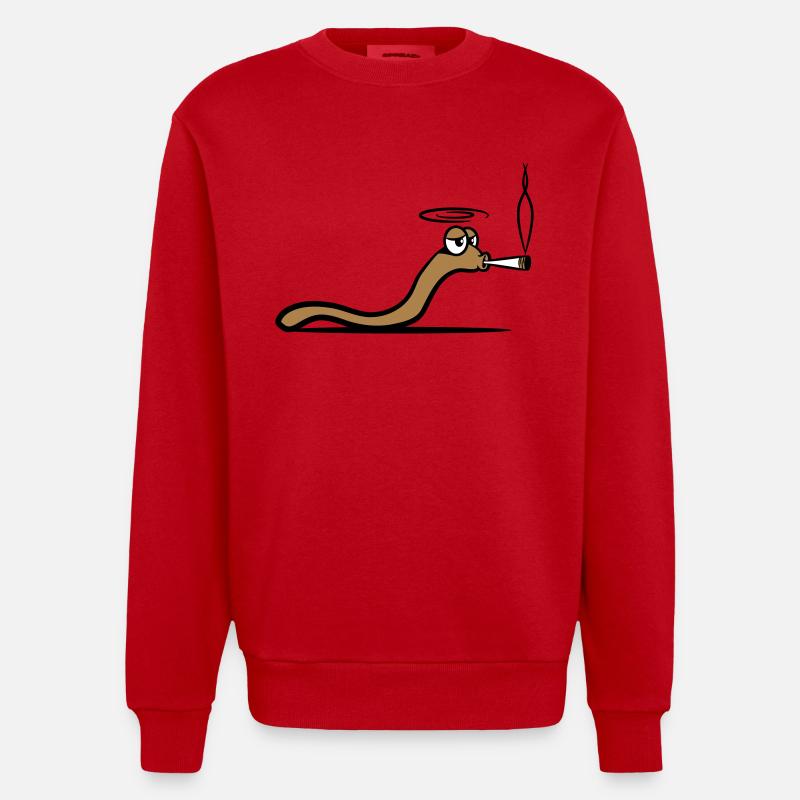 Commune de ver fumée - Sweat bio épais oversize fabriqué en UE - rouge