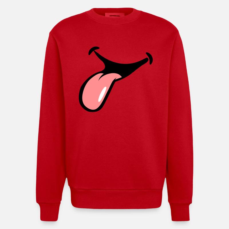bâton de bouche langue - Sweat bio épais oversize fabriqué en UE - rouge