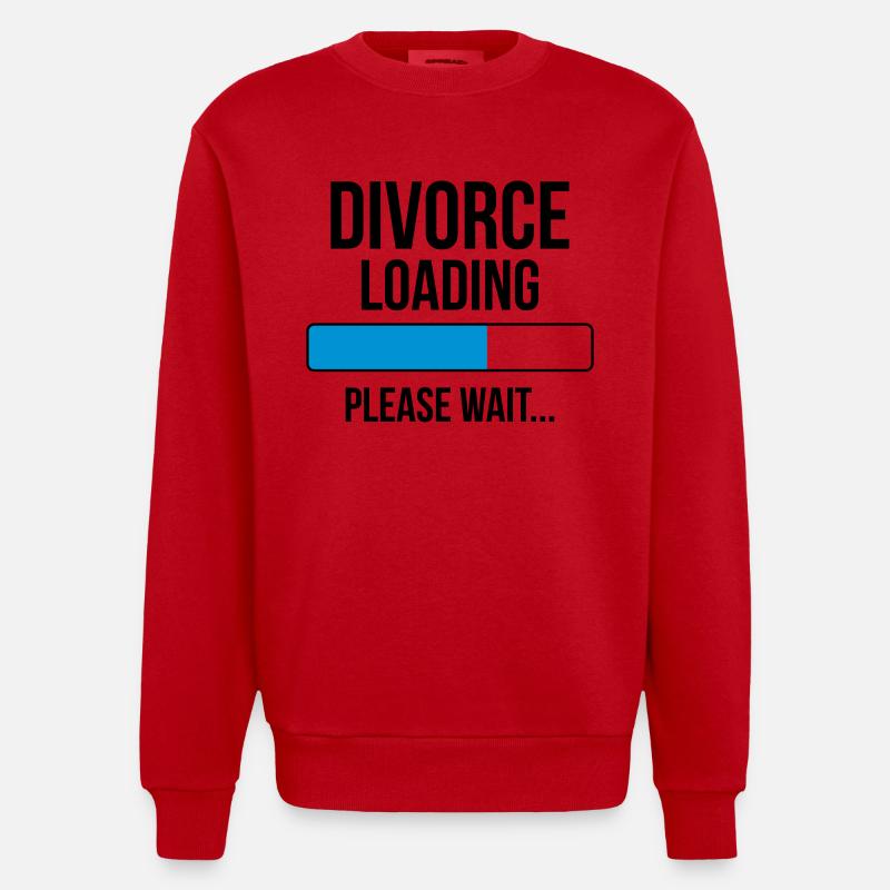 Divorce Loading Please wait... - Sweat bio épais oversize fabriqué en UE - rouge