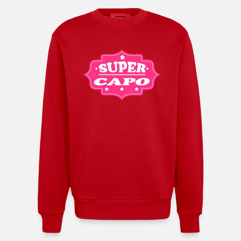 Super capo 111 - Heavyweight Oversized Organic Crew Neck Made in EU - red